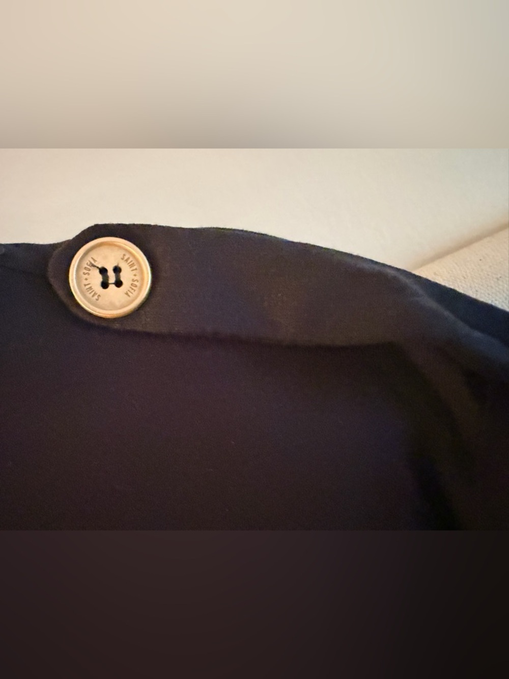 Saint + Sofia Woman's Black Short Sleeve Tee with Gold Lightning Motif - Picture 5 of 10